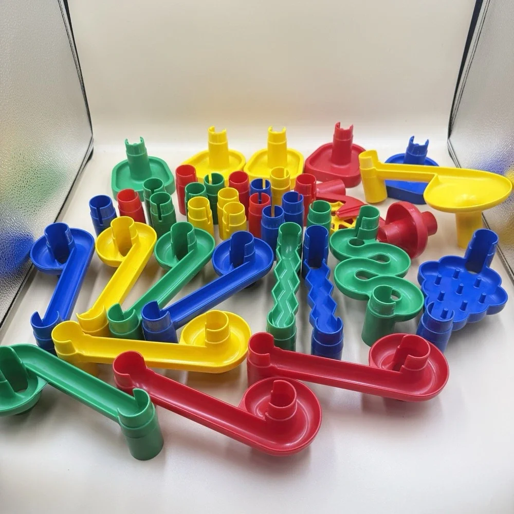 Discovery Toys Marbleworks Marble Maze- 35 Piece Lot Vintage 80s Collectible Toy